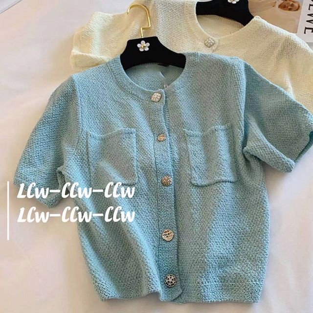 Áo Cardigan Ngắn Tay Màu Sắc Thời Trang Xuân Hè Phong Cách Phương Tây 2021
