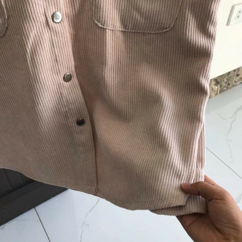 Áo sơ mi nữ form rộng nhung tăm tay dài bigsize khoác ngoài phủ mong mặc nhà công sở đẹp  LAVILO ASM01