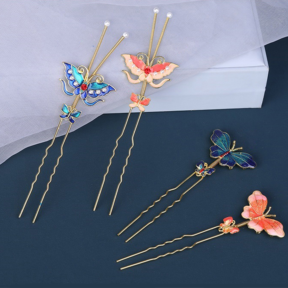 Trâm Cài Tóc Hình Bướm Phong Cách Cố điển