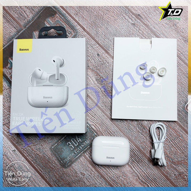 Tai nghe bluetooth baseus W3 dòng tai nghe không dây của baseus chình hãng kiểu dáng tương tự appe