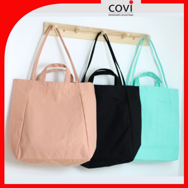 Túi tote vải canvas to phom đứng in chữ NOBODY thời trang COVI nhiều màu sắc T18