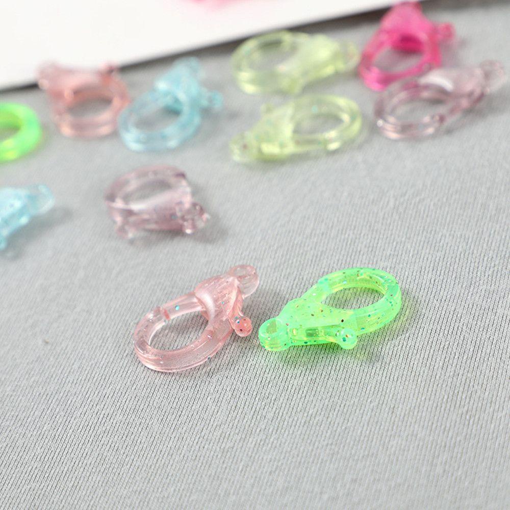 Set 10 Khóa Càng Cua Bằng Nhựa Acrylic Nhiều Màu Sắc Dùng Làm Trang Sức
