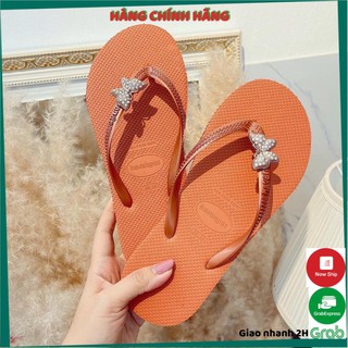 [SIÊU HOT] Dép Lào / Dép kẹp xốp Thái đính kèm charm bướm đá chất lượng cao