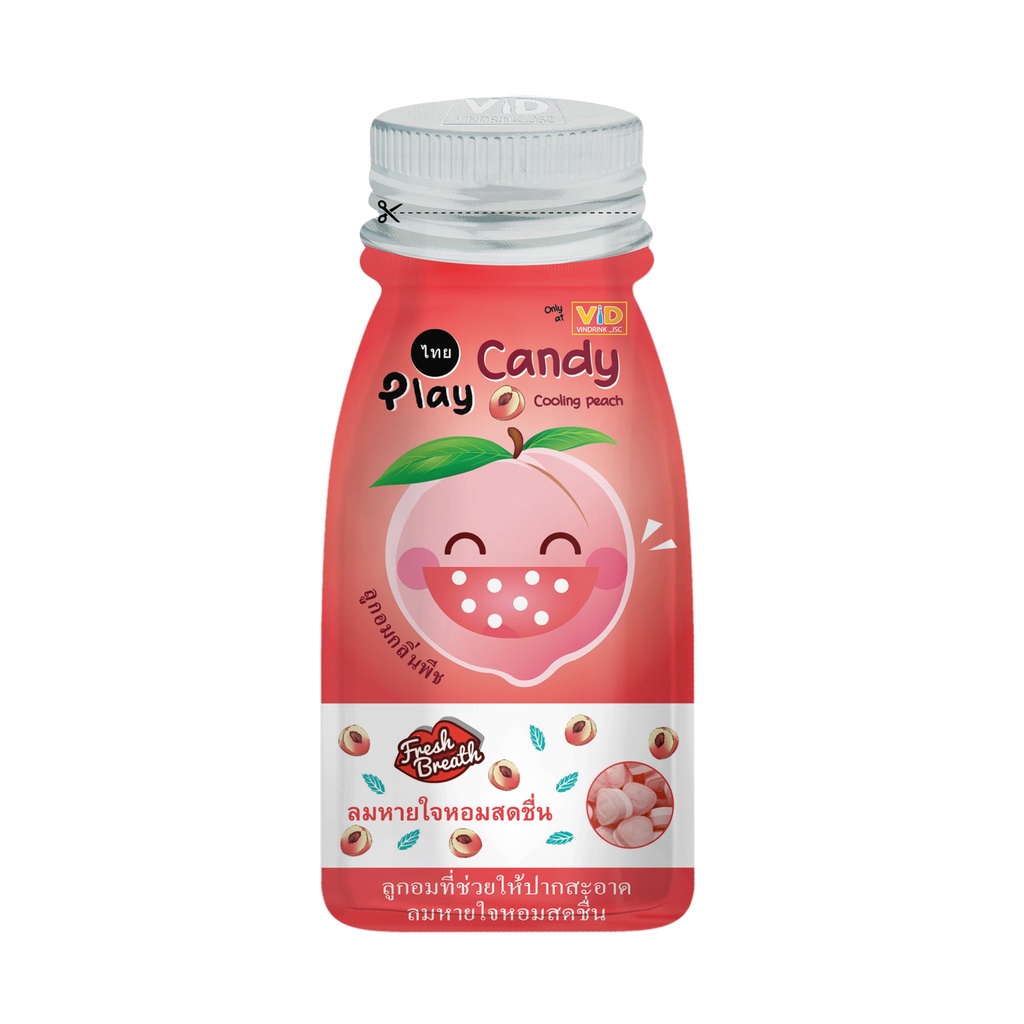 1 gói kẹo ngậm  thơm miệng  Playcandy Thái Lan 12g 5 vị trái cây