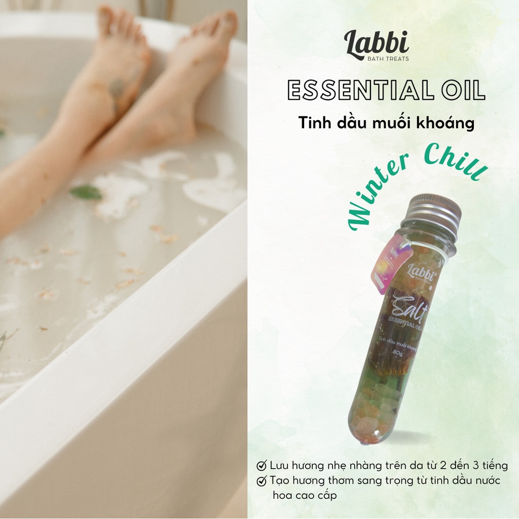 Tinh dầu muối khoáng dưỡng da ngâm bồn WINTER CHILL [Labbi] Salt Essential Oil