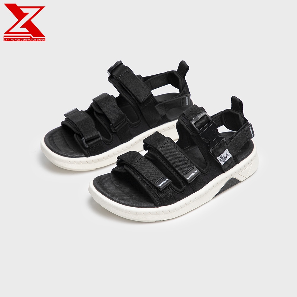 Giày Sandal ZX The Bubble T ZX 3715 BLACK WHITE  3 quai ngang phối khóa đế EVA công nghệ cao quai sau tháo rời làm dép