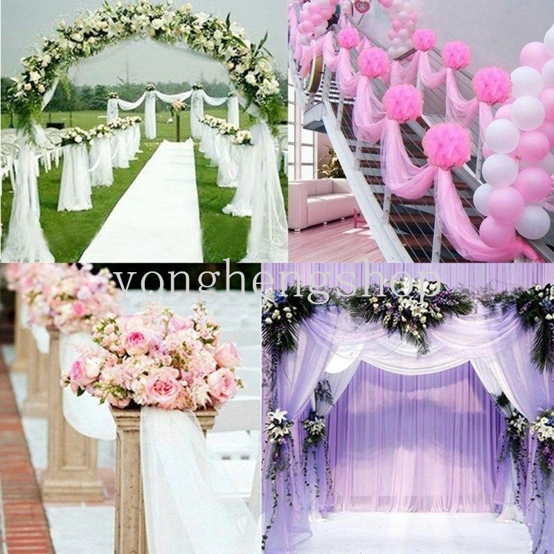 Cuộn Vải Tuyn Mỏng 10M Làm Phông Nền Trang Trí Tiệc Cưới/Sinh Nhật DIY