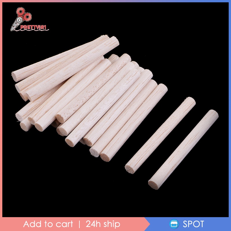 [Prettyia1] Thanh Gỗ Balsa Hình Tròn Không Hoàn Thiện 8mm Dùng Làm Mô Hình DIY