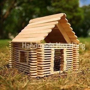 100 Que kem gỗ không màu 6.5 x 0.9cm / Que kem làm mô hình, handmade / Que đè lưỡi - Đồ dùng mầm non - Trang trí mầm n