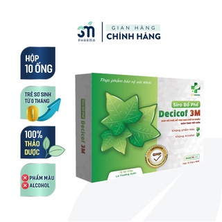 Siro ho cho bé siro ho decicof 3m - hỗ trợ giảm ho khan, ho có đờm hộp 10 ống x 10ml