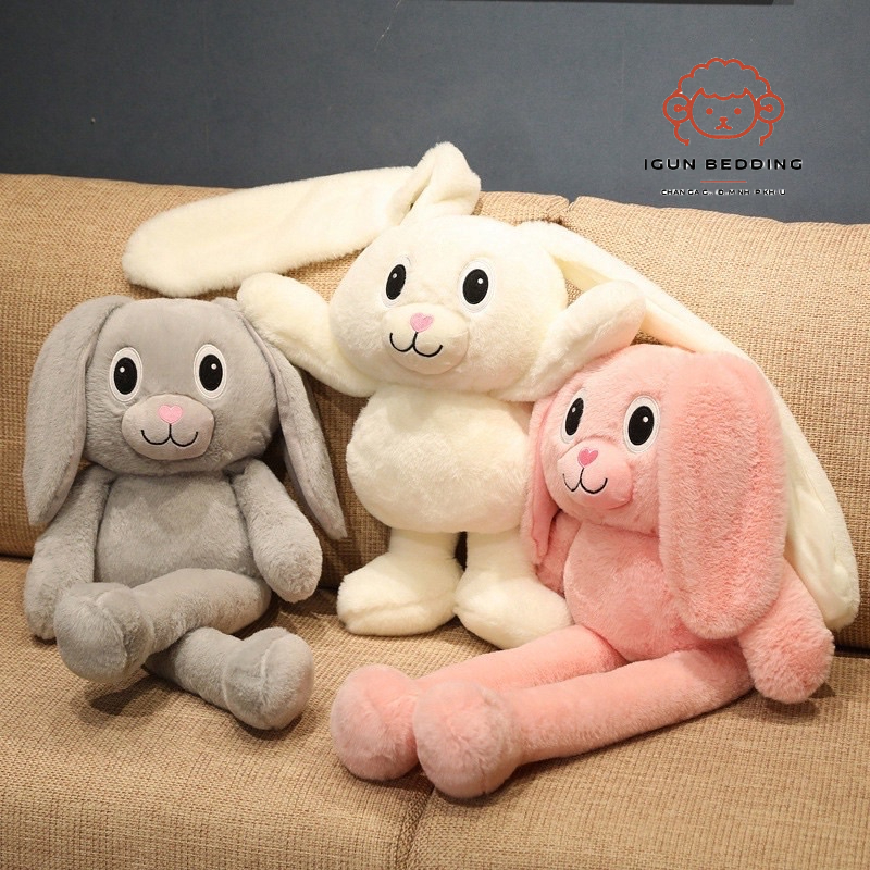 Gấu bông thỏ tai rút IGUN BEDDING 3 màu siêu xinh