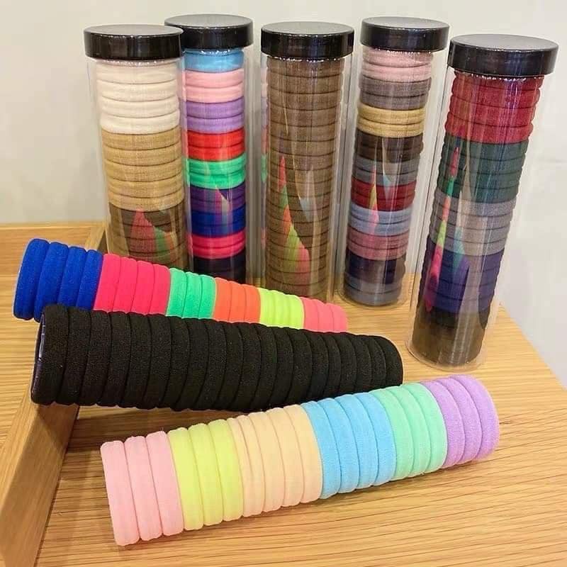Set hộp 20 cái dây chun buộc tóc nhiều màu