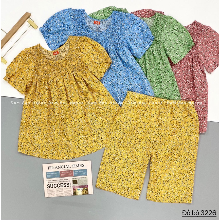 [SIZE 40-75KG] Đồ bộ lửng mặc ở nhà cho mẹ Bầu hoa maxi cao cấp thoáng mát mềm dễ thương có lưng thun điều chỉnh bụng