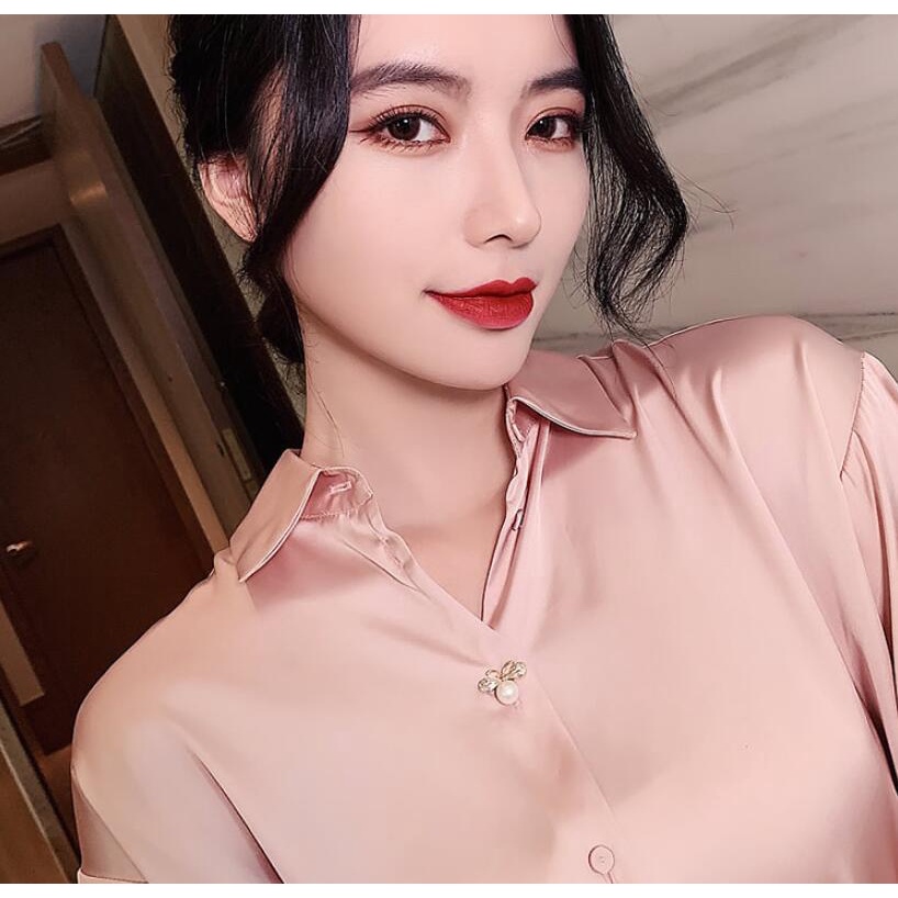 Ghim Cài Áo Cố Định Khăn Choàng Lụa Đính Ngọc Trai Hình Ong Chống Chói Thời Trang Mùa Hè Cao Cấp Cho Nữ