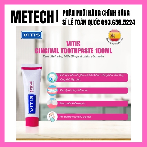 Kem đánh răng dành cho nướu bảo vệ men răng, bảo vệ nướu nhạy cảm Vitis Gingival 100ml