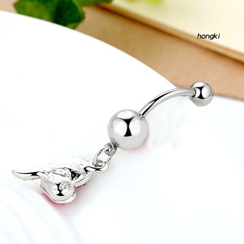 (Hàng Mới Về) Khuyên Rốn Hình Trái Tim Đính Đá Lấp Lánh