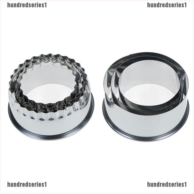 Bộ 3 Khuôn Cắt Bột Làm Bánh Hình Tròn Bằng Thép Không Gỉ