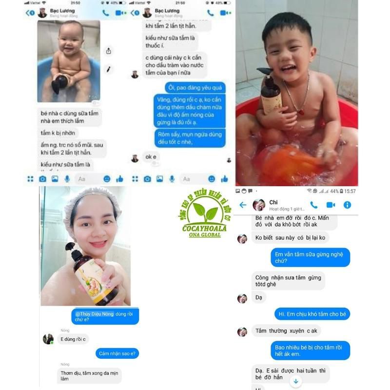 SỮA TẮM THẢO DƯỢC GỪNG NGHỆ CỎ CÂY HOA LÁ