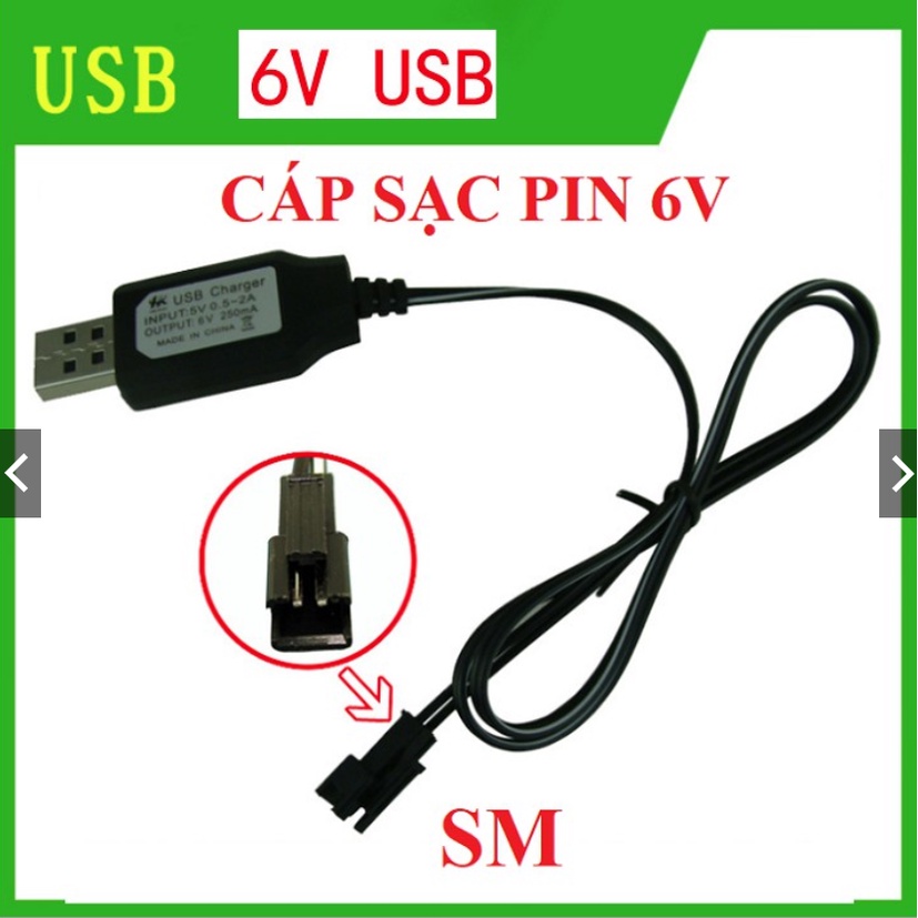 Dây sạc usb 6v 250ma sạc đồ chơi điều khiển gia sỉ