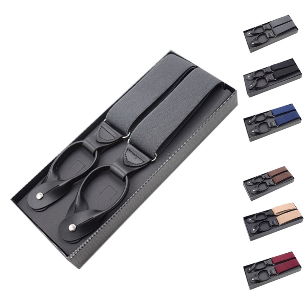 Thắt lưng có thể điều chỉnh hình dạng chữ Y bằng da đàn hồi nẹp nút màu tinh khiết cho nam