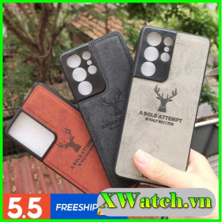 Ốp lưng vải hươu SamSung Galaxy Note 10 Lite S10 Lite S21 S21+ S21 A81 Note 10Lite  A91 A02s S10Lite ultra họa tiết hươ