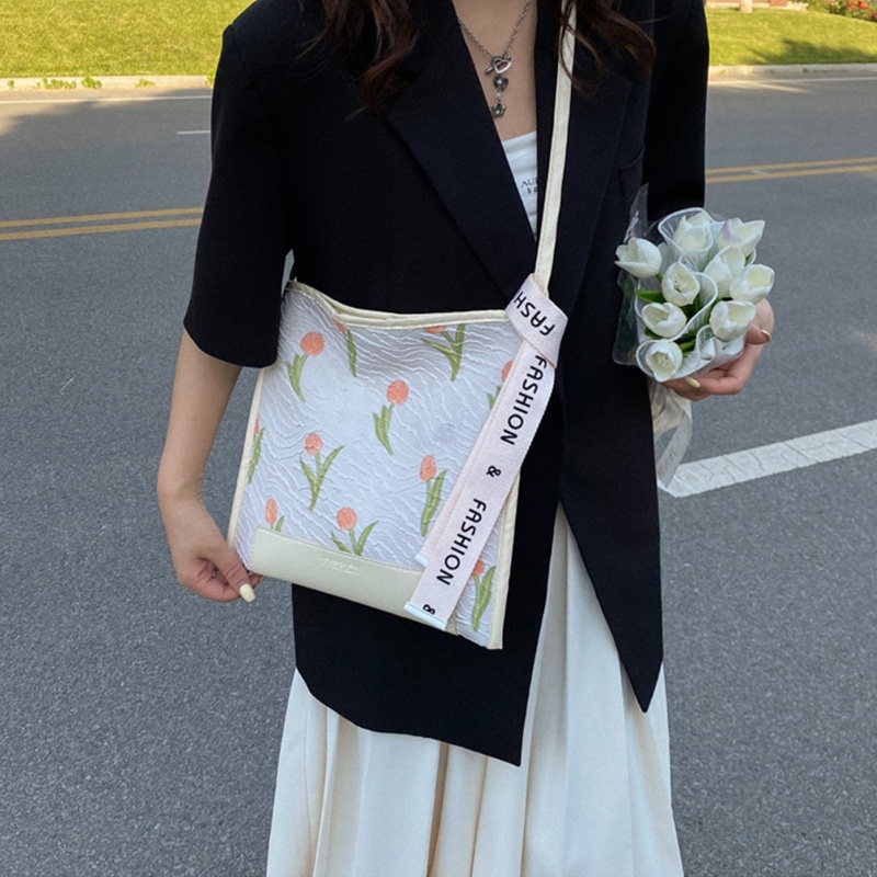 Youyo Túi Tote Đeo Vai Sáng Tạo Với Túi Xách Hoa Tulip Dễ Phối Đồ Cho Bạn Gái
