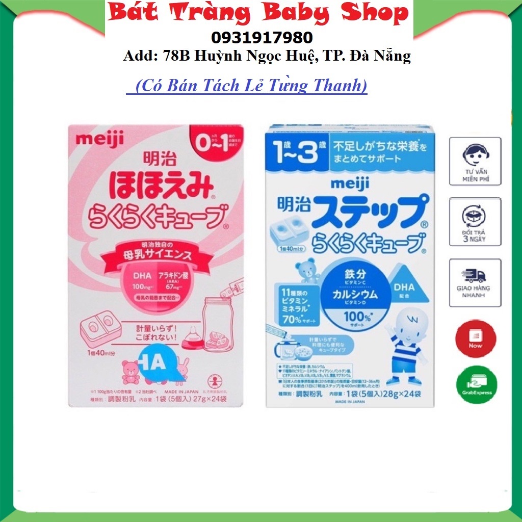 Sữa Meiji Thanh Nội Địa Nhật Bản số 0-1 và 1-3, THANH 27 GR