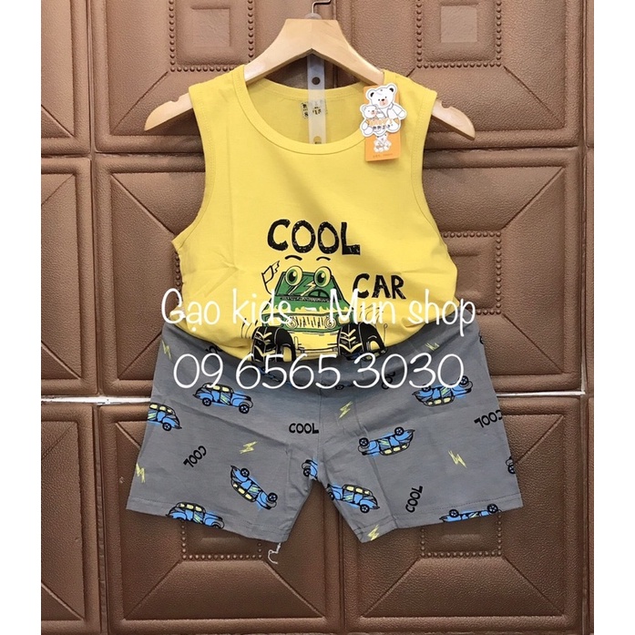 Bộ Quần Áo Trẻ Em, Bộ ba lỗ cotton xuất Hàn cao cấp 24 - 34kg