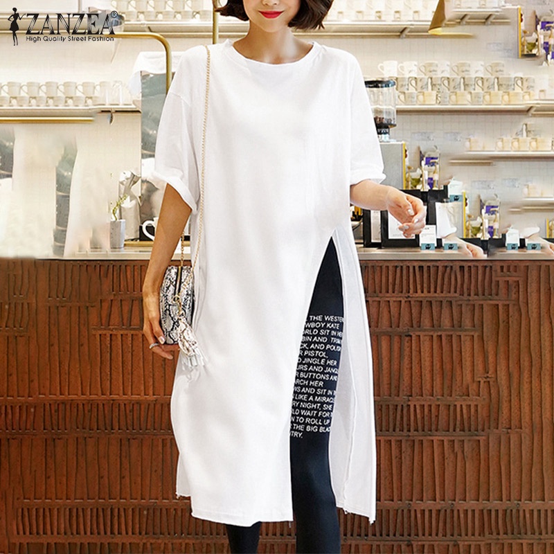 Zanzea Áo Thun Nữ Tay Lỡ Form Dài Rộng Thời Trang Hàn