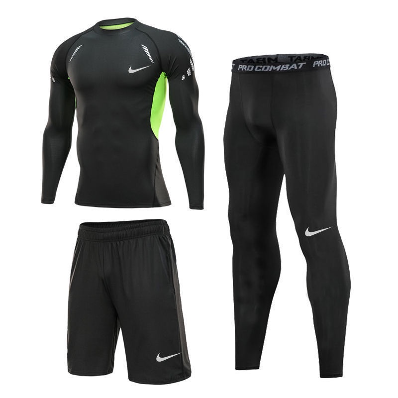 Set đồ bơi 3 mảnh gồm áo tay dài + quần short + quần dài nhanh khô cho nam