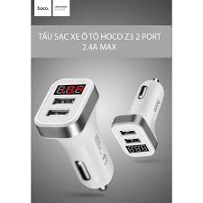 [ FREE SHIP ĐƠN 50K] Tẩu sạc hoco Z3 2 cổng chính hãng - có đèn led cảnh báo