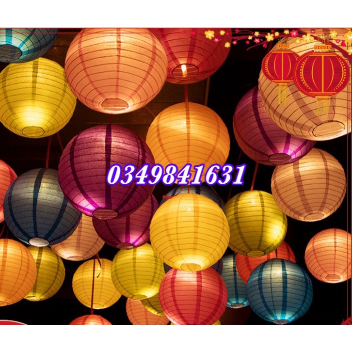 Đèn lồng Vải lụa không tua chịu nắng mưa - 25cm
