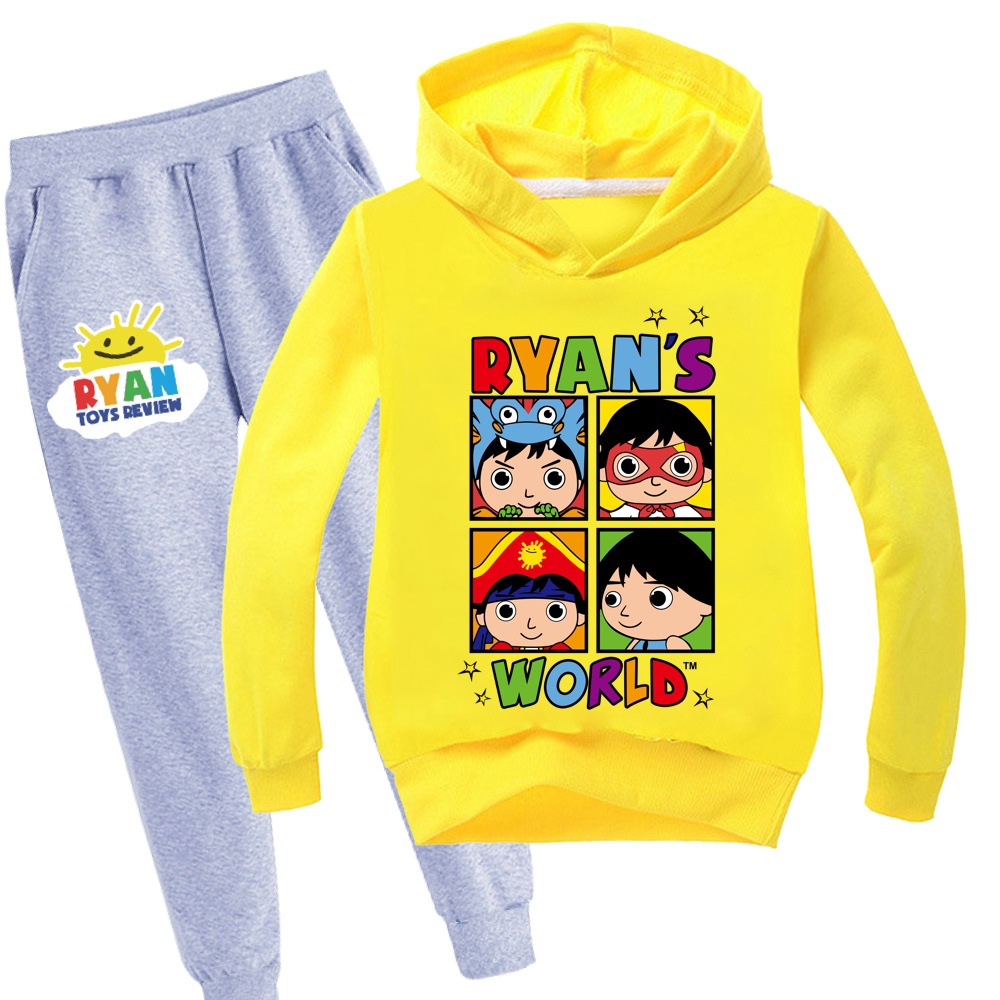 Bộ 2 Món Áo Hoodie Tay Dài In Hình Ryan Toys Review Thời Trang 2020 Cho Bé Trai