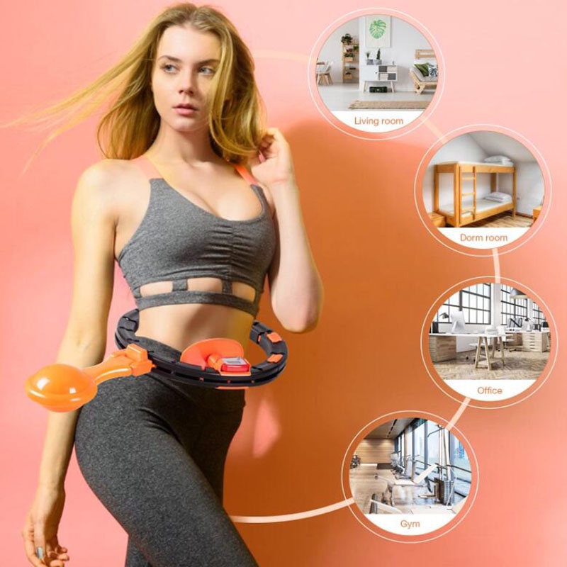 Vòng lắc eo tự động, Vòng lắc eo đa năng có đồng hồ đo, Dụng cụ tập gym tại nhà, giảm mỡ, Eo thon,điều hòa nhịp tim v.v