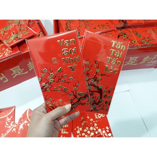 60c lì xì nhung đỏ cỡ to dập nổi