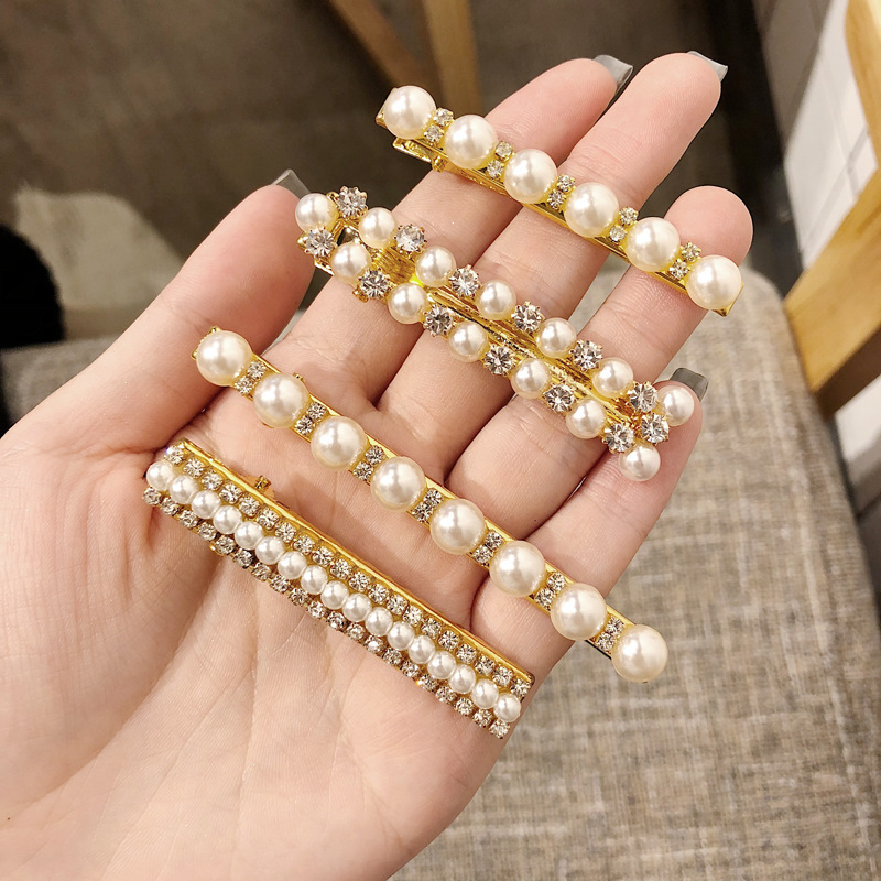 kẹp tóc đẹp Good Quality Pearl Diamond Hairpin Full Diamond Hairpin Clip Bangs trâm cài tóc hàn quốc