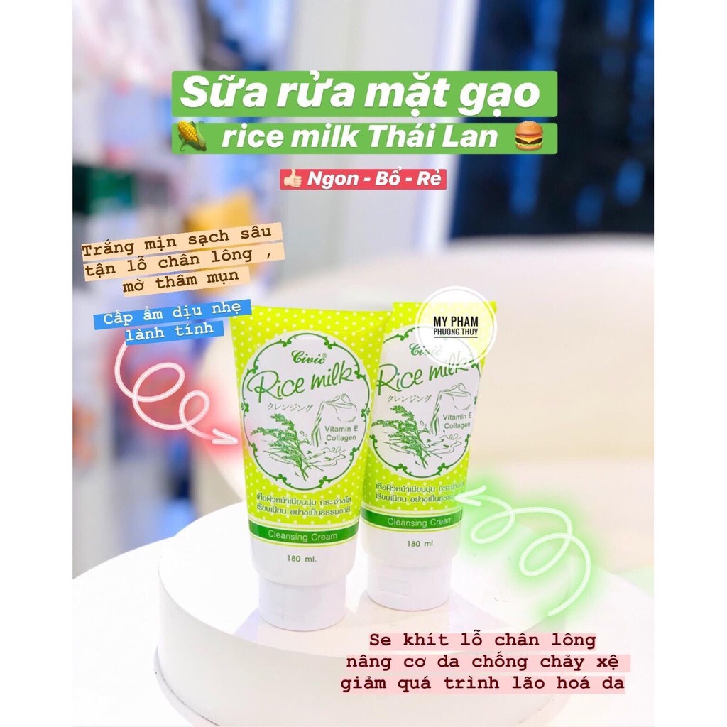 Sửa rửa mặt gạo Civic Rice milk 180ml
