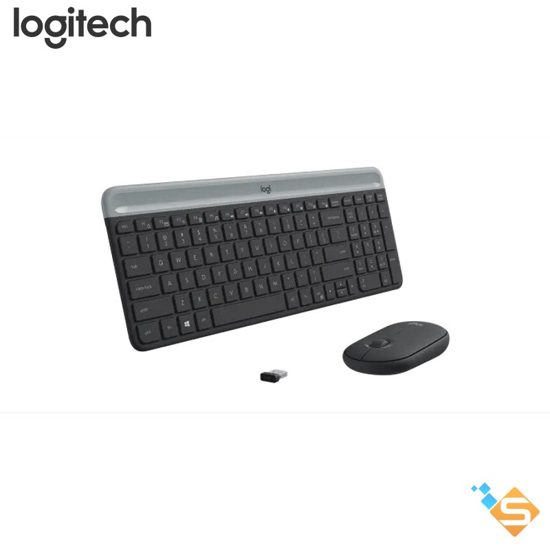 Combo chuột phím không dây Logitech MK470 - Giảm ồn, USB, pin lâu, thiết kế mảnh gọn - Bảo Hành Chính Hãng 12 Tháng