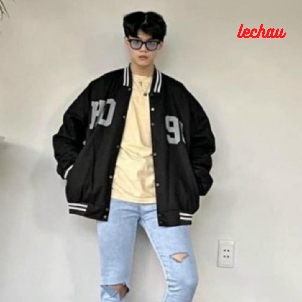 Áo khoác dù bóng chày kiểu dáng bomber unisex form rộng AKD12 LECHAU street style cực chất