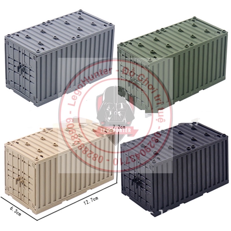 Phụ kiện Army Mô hình lắp ráp thùng container quân sự