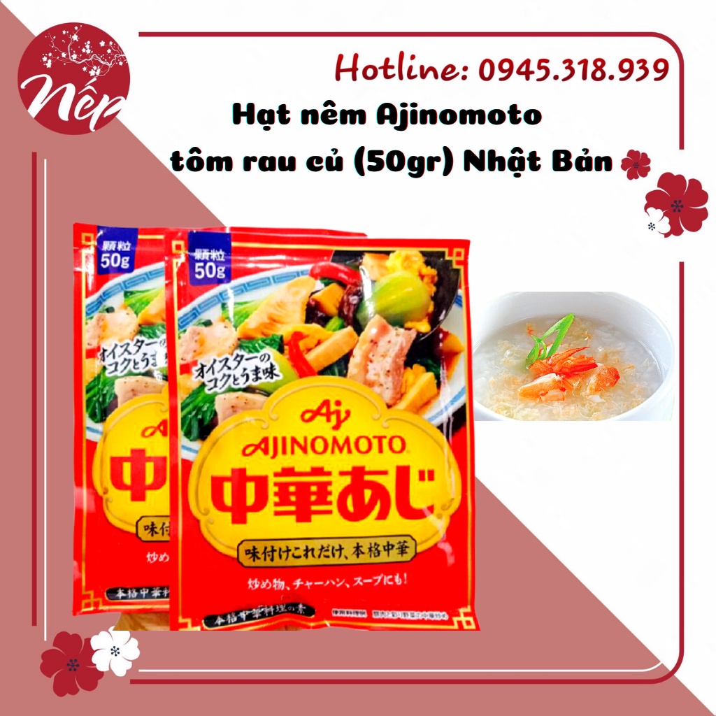 (DATE 2022) Hạt nêm Ajinomoto tôm rau củ (50gr) Nhật Bản