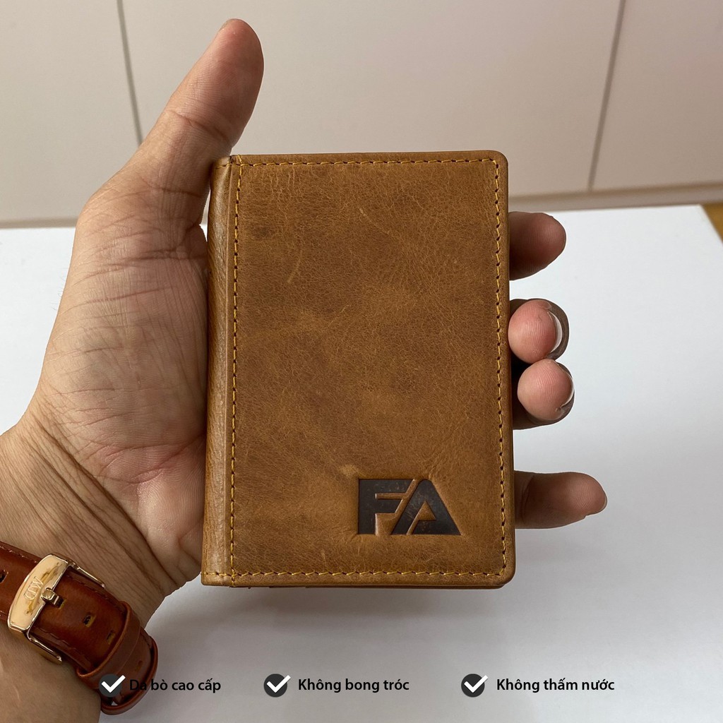 Ví mini da bò unisex FADODA VN011 đựng thẻ và tiền siêu tiện lợi - FADODA