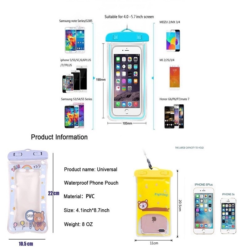 Túi Đựng Điện Thoại Trong Suốt Chống Thấm Nước Kèm Dây Đeo Cổ Tiện Dụng