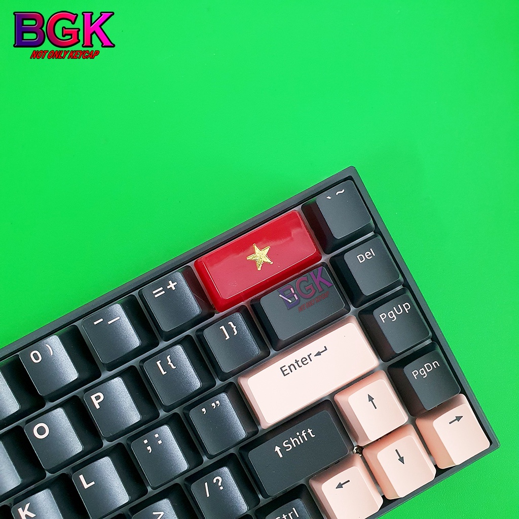 Keycap Lẻ Cờ Đỏ Sao Vàng Việt Nam cực đẹp OEM 2U profile ( keycap resin độc lạ )( Keycap Artisan )