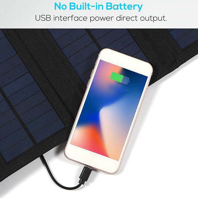 Tấm Sạc Pin Năng Lượng Mặt Trời 70W USB 5V Chống Thấm Nước Gấp Gọn Dành Cho Đi Bộ Đường Dài
