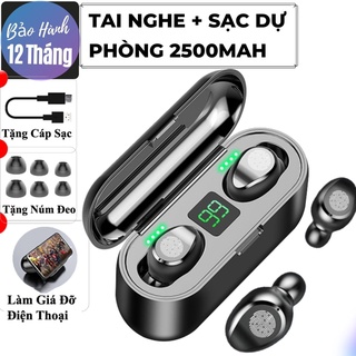 Tai Nghe Bluetooth Cảm Ứng Cao Cấp Tích Hợp Sạc Dự Phòng 2500mAh + Giá Đỡ Điện Thoại, Bass Cực Hay Và Kháng Nước Tốt F9