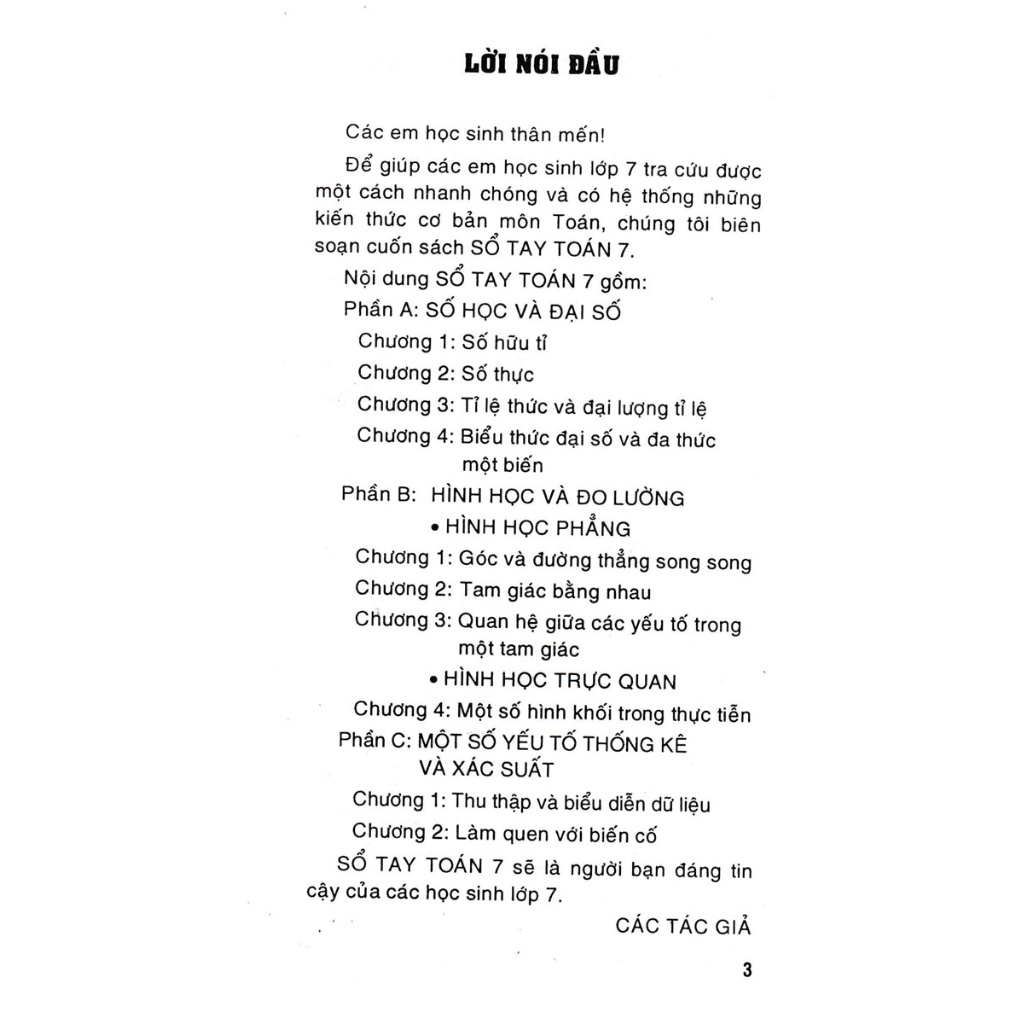 Sách - Sổ Tay Toán 7 (Dùng Chung Cho Các Bộ SGK Hiện Hành) - HA