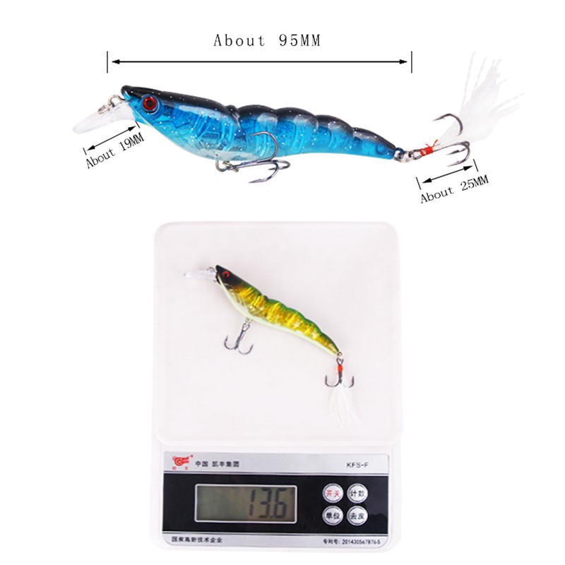 Mồi Tôm Giả Câu Cá 13.6 G / 9.5cm Tiện Dụng