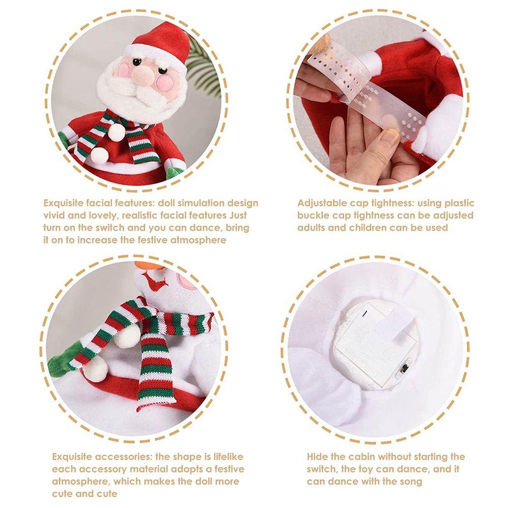 Mũ Ông Già Noel / Người Tuyết Nhồi Bông Biểu Diễn Nhảy Múa Dành Cho Trẻ Em Và Người Lớn