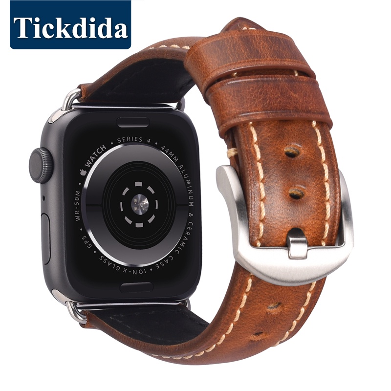 Dây Đeo Bằng Da Bò Phong Cách Vintage Dành Cho Apple Watch Series 8 iWatch Ultra 49mm 45mm 44mm Appl